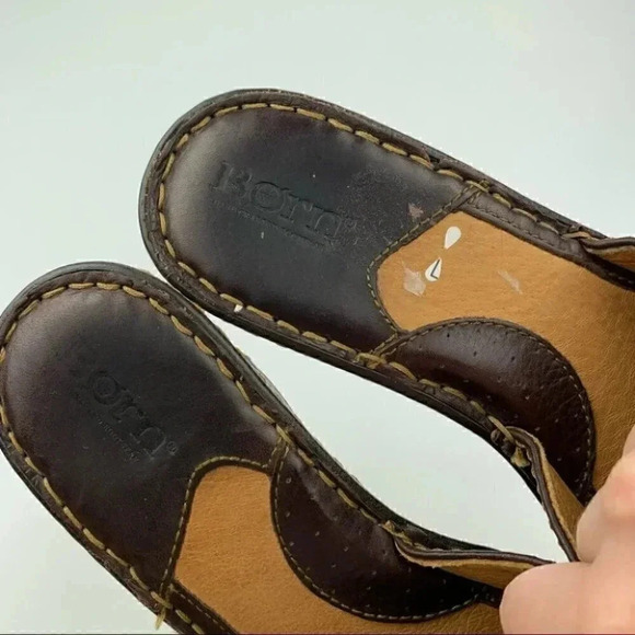 Born Ida sandals sz 7 38 M/W brown leather wedge - Picture 10 of 13